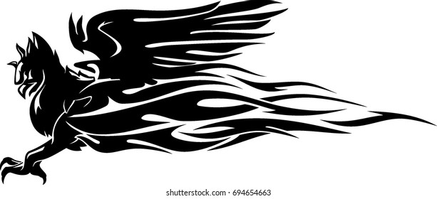 Black Red Tribal Dragon Tattoo Vector Stock Vector Royalty Free 366701969 Shutterstock 