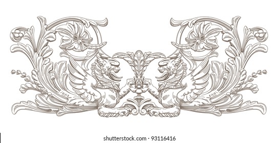 Griffin. Vector decorative element.