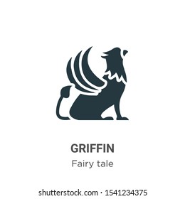 Griffin vector icon on white background. Flat vector griffin icon symbol sign from modern fairy tale collection for mobile concept and web apps design.