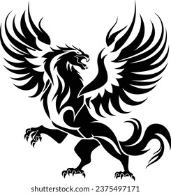 griffin vector illustration for logos, tattoos, stickers, t-shirt designs, hats