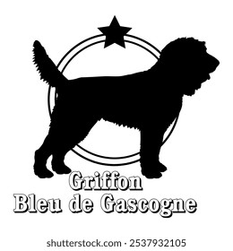 Griffon Bleu de Gascogne dog silhouette,  dog, dog breeds, logo, vector, silhouette, logo design, animal, illustration, icon, sign, design, black,  symbol, pet