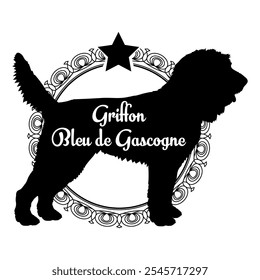 Griffon Bleu de Gascogne dog silhouette, dog, dog breeds,  vector, silhouette, logo design, animal, illustration, icon, sign, black, pet