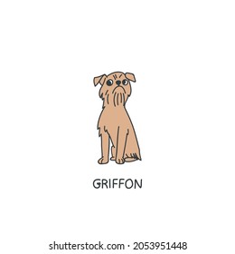 Griffon. Vector hand drawn illustration on white background