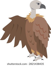 Griffon vulture on a white background. Vector illustration.