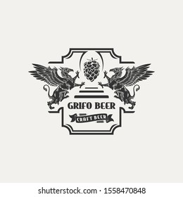 grifo beer logo design vector