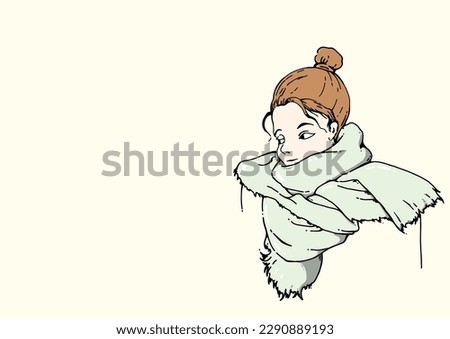 Gril anime concept. Illustration vector.