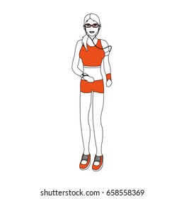 gril sport illustration cartoon