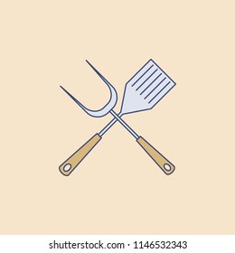 grill accessories field outline icon. Element of outdoor recreation icon for mobile concept and web apps. Field outline grill accessories icon can be used for web and mobile