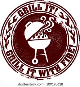 Grill It Backyard Barbecue BBQ Stamp