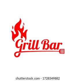 Grill bar logo concept inspiration with flat design style. Food or restaurant design template. Vector illustration 