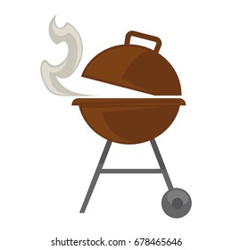 Grill barbecue for bbq party picnic vector flat icon
