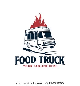 Grill Barbecue Food Truck Vector Logo