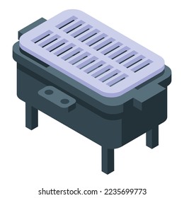 Grill barbecue icon isometric vector. Bbq food. Meat steak