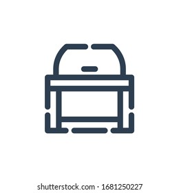 grill barbecue icon outline blue