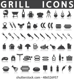 Grill Or Barbecue Icons