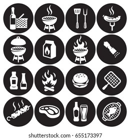 Grill or Barbecue icons set