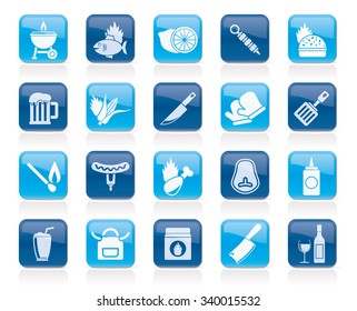 Grill and Barbecue Icons - vector icon set