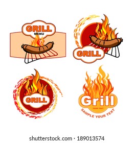 Grill and Barbecue labels and signs