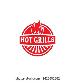 Grill barbecue logo design vector template