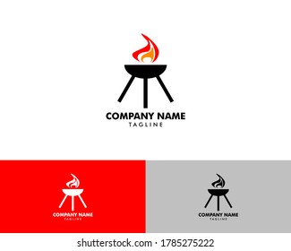 Grill barbecue logo design vector template