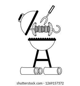 grill barbecue skewer and fork