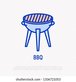 Grill for barbecue thin line icon. Modern vector illustration.