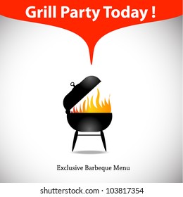Grill or barbecue vector template. Great as design element for restaurant. Eps 10
