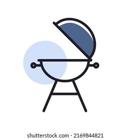 Grillbarbeque Herbstkreuz Vektor einzeln Symbol. Graph-Symbol für das Kochen von Webseiten und Apps-Design, Logo, App, Benutzeroberfläche