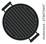 Grill bars top view. Round bbq tool