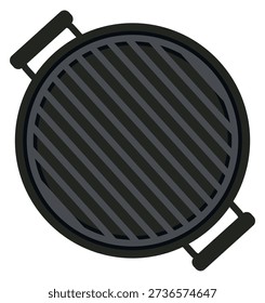 Grill bars top view. Round bbq tool