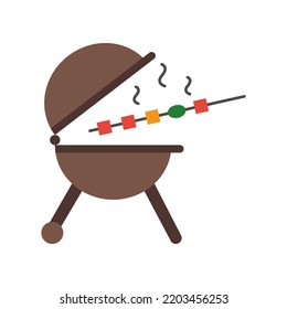 Grill, bbq, barbecue colored icon. Simple colored element illustration. Grill, bbq, barbecue concept symbol design from family set. Can be used for web and mobile