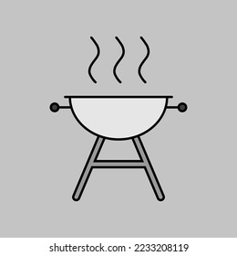 Icono de escala de grises vectorial de cocina de barbacoa. Símbolo gráfico para cocinar diseño de sitio web y aplicaciones, logotipo, aplicación, interfaz de usuario