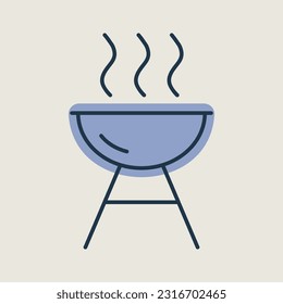 Grill BBQ cookout vector isolated icon. Graph symbol for cooking web site and apps design, logo, app, UI