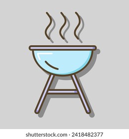 Icono aislado del vector de la cocción de barbacoa de parrilla. Símbolo gráfico para cocinar diseño de sitio web y aplicaciones, logotipo, aplicación, interfaz de usuario