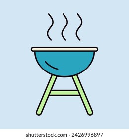 Grill BBQ cookout vector isolated icon. Graph symbol for cooking web site and apps design, logo, app, UI