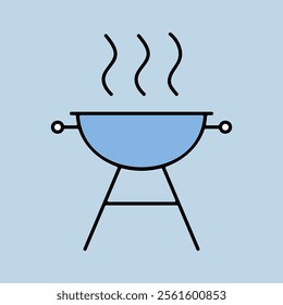 Grill BBQ cookout vector isolated icon. Graph symbol for cooking web site and apps design, logo, app, UI