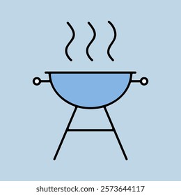 Grill BBQ cookout vector isolated icon. Graph symbol for cooking web site and apps design, logo, app, UI