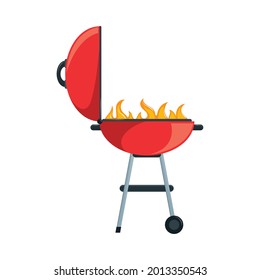 grill bbq with flame isolated icon