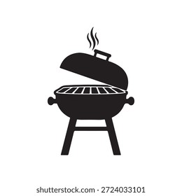 Grill-Grill-Symbol Silhouette, Vektorgrafik auf weißem Hintergrund