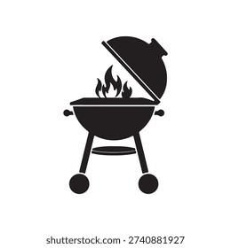 Grill bbq icon silhouette vector illustration