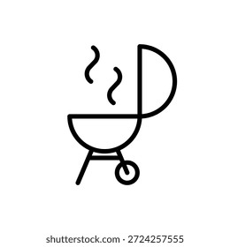 Icono de barbacoa a la parrilla. Ilustración vectorial.