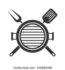 Grill or bbq menu graphic design template. Symbol isolated on white background. Vector illustration