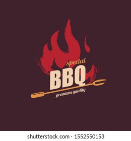 grill and BBQ stylized logo template