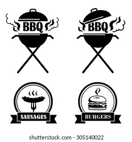 Grill and BBQ symbols and labels