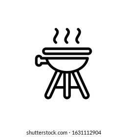 Grill BBQ vector icon, BBQ cooking (barbeque) symbol illustration. 