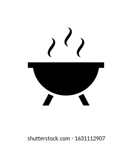 Grill BBQ vector icon, BBQ cooking (barbeque) symbol illustration. 