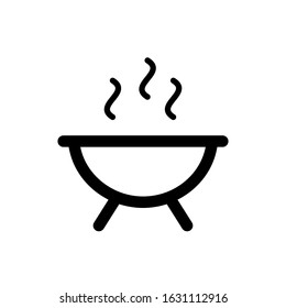 Grill BBQ vector icon, BBQ cooking (barbeque) symbol illustration. 