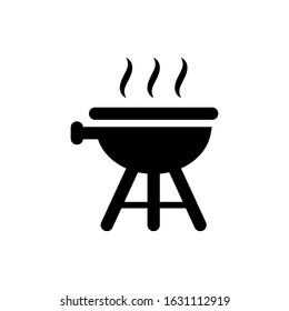 Grill BBQ vector icon, BBQ cooking (barbeque) symbol illustration. 