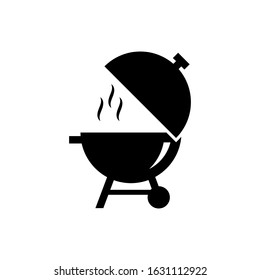 Grill BBQ vector icon, BBQ cooking (barbeque) symbol illustration. 