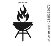 Grill bbq vector icon logo vector template 1